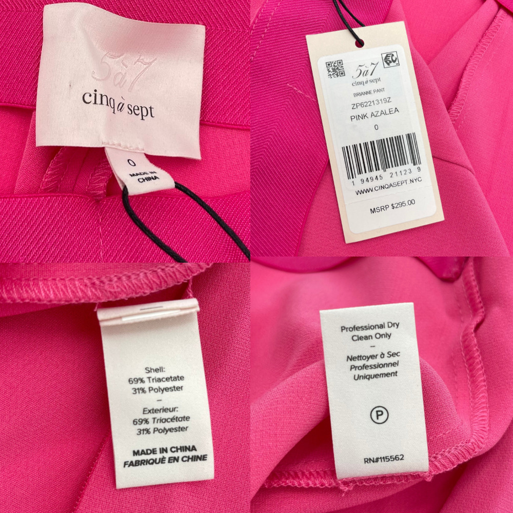 Cinq a Sept | NWT Pink Azalea Crepe Suit Kris Blazer Matching Brianne Pants 0 - Picture 15 of 16